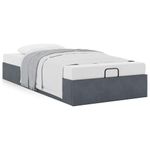 Casa si Gradina - Mobilier - Paturi si accesorii - Paturi - Cadru de pat otoman fara saltea Gri inchis 90x200 cm catifea - Infinity.ro