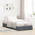 Casa si Gradina - Mobilier - Paturi si accesorii - Paturi - Cadru de pat otoman fara saltea Gri inchis 90x200 cm catifea - Infinity.ro