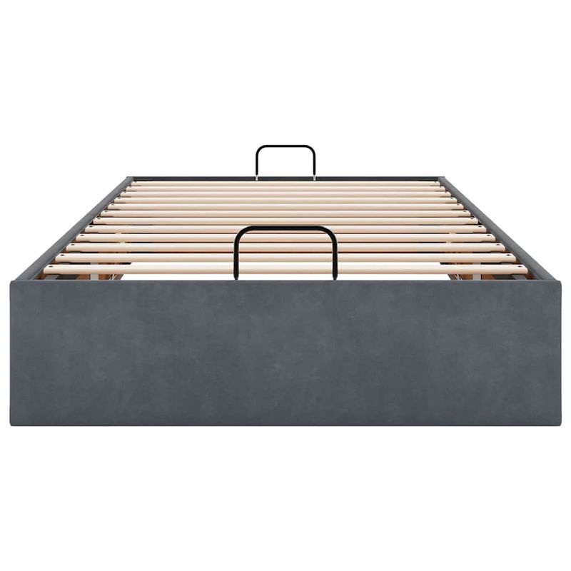 Casa si Gradina - Mobilier - Paturi si accesorii - Paturi - Cadru de pat otoman fara saltea Gri inchis 90x200 cm catifea - Infinity.ro