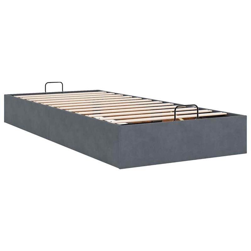 Casa si Gradina - Mobilier - Paturi si accesorii - Paturi - Cadru de pat otoman fara saltea Gri inchis 90x200 cm catifea - Infinity.ro
