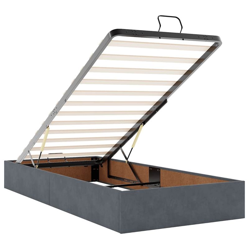 Casa si Gradina - Mobilier - Paturi si accesorii - Paturi - Cadru de pat otoman fara saltea Gri inchis 90x200 cm catifea - Infinity.ro