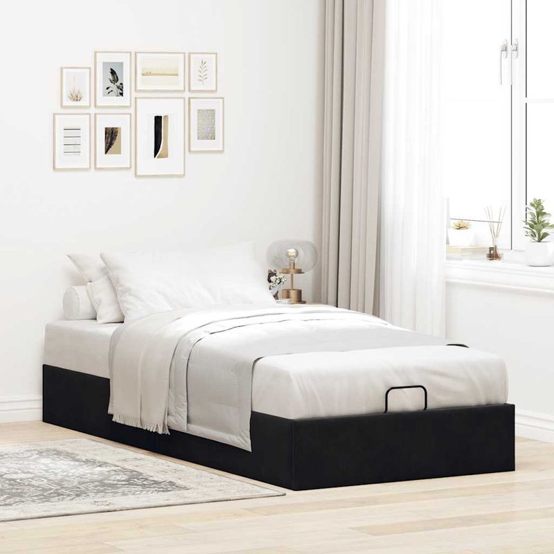 Casa si Gradina - Mobilier - Paturi si accesorii - Paturi - Cadru de pat otoman fara saltea Negru 80x200 cm catifea - Infinity.ro
