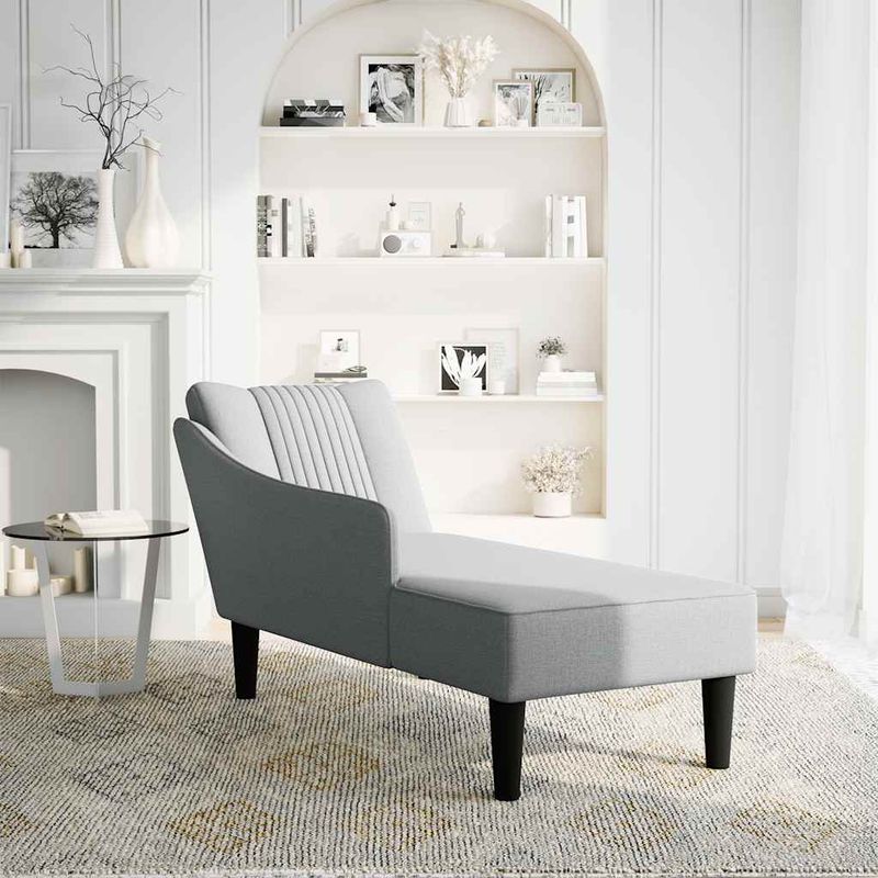Casa si Gradina - Mobilier - Scaune si fotolii - Fotolii - Sezlong cu cotiera dreapta din material gri deschis - Infinity.ro