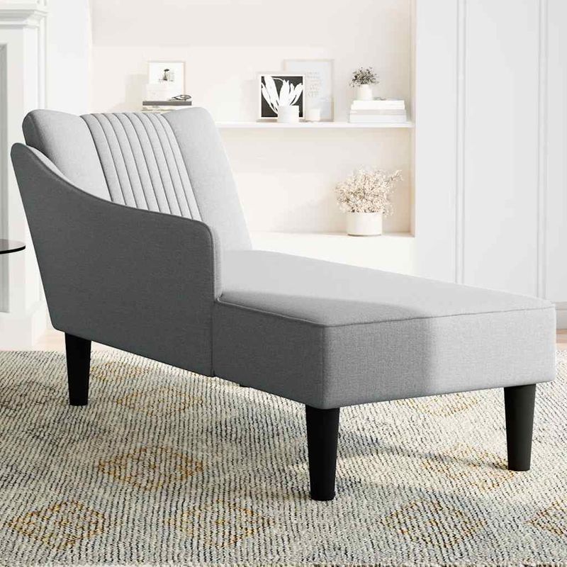 Casa si Gradina - Mobilier - Scaune si fotolii - Fotolii - Sezlong cu cotiera dreapta din material gri deschis - Infinity.ro