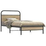 Casa si Gradina - Mobilier - Paturi si accesorii - Paturi - Cadru de pat fara saltea 90x190cm Stejar fumuriu lemn prelucrat, model cu tăblie de cap și tăblie de picioare joasă - Infinity.ro