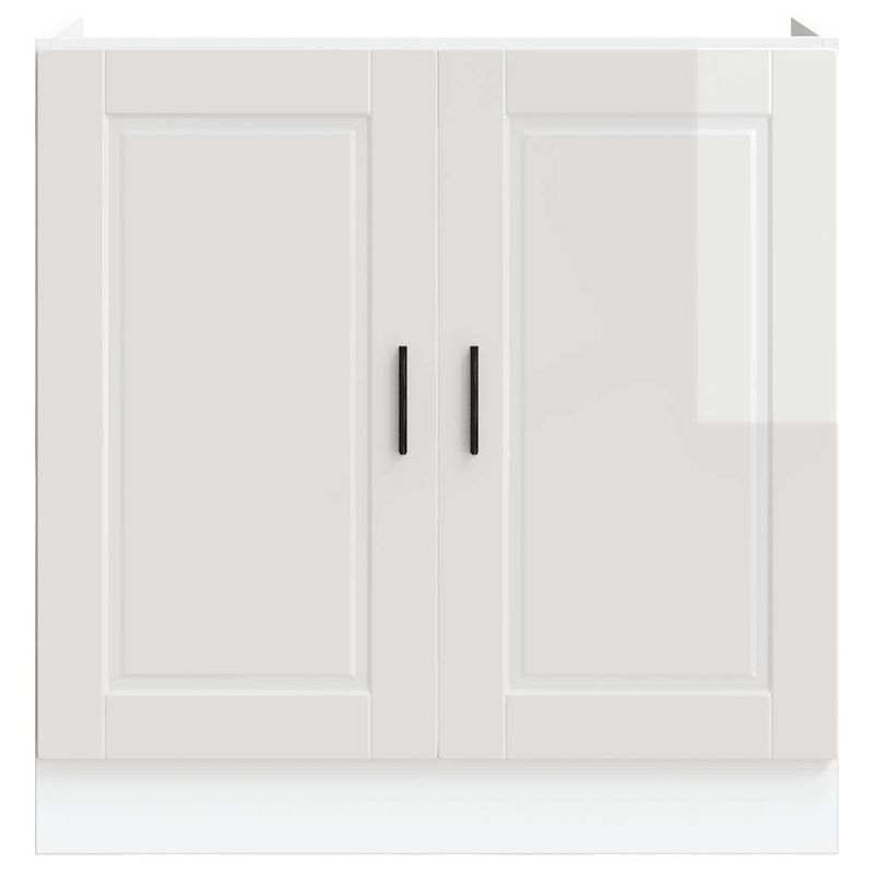 Casa si Gradina - Mobilier - Comode si corpuri - Corpuri bucatarie - Dulap de baza pentru chiuveta „Porto” alb lucios lemn de lemn - Infinity.ro