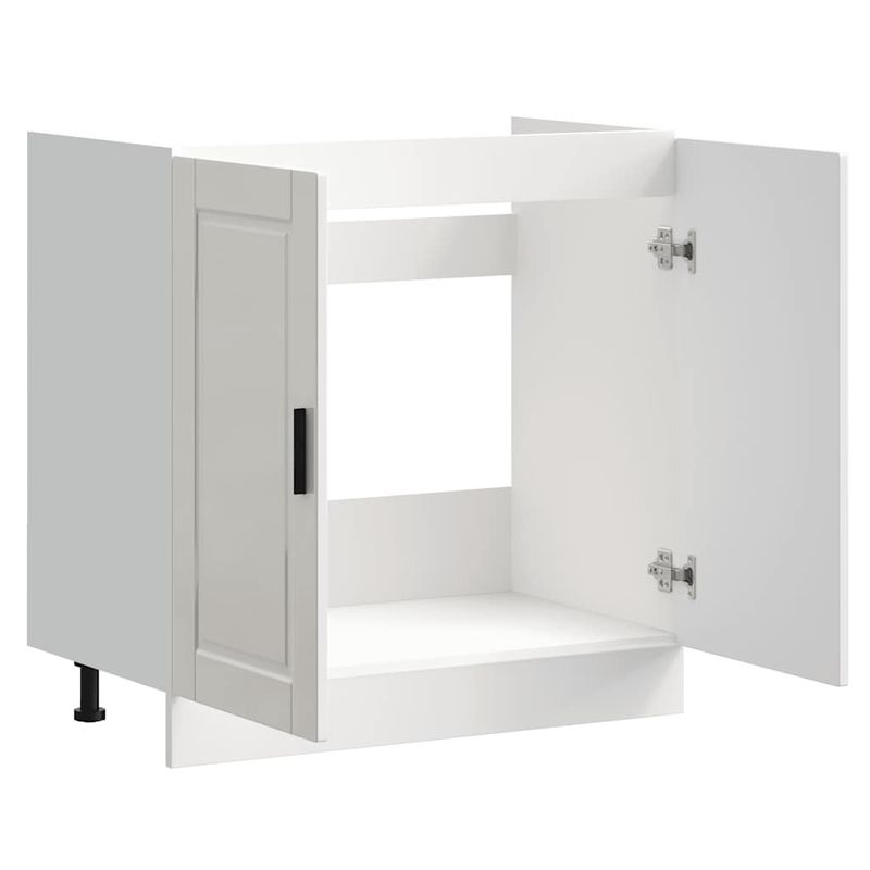Casa si Gradina - Mobilier - Comode si corpuri - Corpuri bucatarie - Dulap de baza pentru chiuveta „Porto” alb lucios lemn de lemn - Infinity.ro
