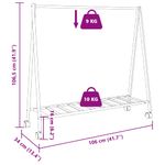 Casa si Gradina - Mobilier - Organizare si depozitare - Cuiere - Suport pentru haine cu rafturi și roti 106x34x106,5 cm bambus - Infinity.ro