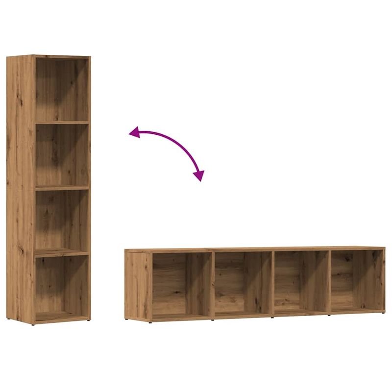 Casa si Gradina - Mobilier - Biblioteci si rafturi - Biblioteci - Biblioteca, stejar artizanal, 36x30x143 cm, lemn prelucrat - Infinity.ro