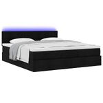 Casa si Gradina - Mobilier - Paturi si accesorii - Paturi - Cadru de pat otoman cu saltea tesatura neagra 160x200cm - Infinity.ro
