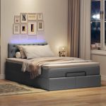 Casa si Gradina - Mobilier - Paturi si accesorii - Paturi - Pat otoman cu saltea tesatura gri inchis 120x200 cm, model design cu nasturi - Infinity.ro