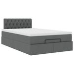 Casa si Gradina - Mobilier - Paturi si accesorii - Paturi - Pat otoman cu saltea tesatura gri inchis 120x200 cm, model design cu nasturi - Infinity.ro