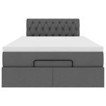 Casa si Gradina - Mobilier - Paturi si accesorii - Paturi - Pat otoman cu saltea tesatura gri inchis 120x200 cm, model design cu nasturi - Infinity.ro