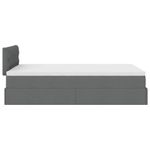 Casa si Gradina - Mobilier - Paturi si accesorii - Paturi - Pat otoman cu saltea tesatura gri inchis 120x200 cm, model design cu nasturi - Infinity.ro