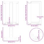 Casa si Gradina - Mobilier - Feronerie si accesorii mobila - Picioare masuta de cafea in forma de T, 2 buc alb otel, mărime 28x25x(42-43) cm - Infinity.ro
