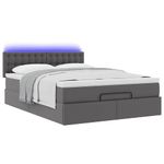 Casa si Gradina - Mobilier - Paturi si accesorii - Paturi - Cadru de pat otoman cu saltea gri 140x200cm piele artificiala - Infinity.ro