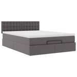 Casa si Gradina - Mobilier - Paturi si accesorii - Paturi - Cadru de pat otoman cu saltea gri 140x200cm piele artificiala - Infinity.ro