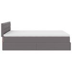 Casa si Gradina - Mobilier - Paturi si accesorii - Paturi - Cadru de pat otoman cu saltea gri 140x200cm piele artificiala - Infinity.ro