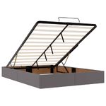 Casa si Gradina - Mobilier - Paturi si accesorii - Paturi - Cadru de pat otoman cu saltea gri 140x200cm piele artificiala - Infinity.ro