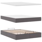 Casa si Gradina - Mobilier - Paturi si accesorii - Paturi - Cadru de pat otoman cu saltea gri 140x200cm piele artificiala - Infinity.ro