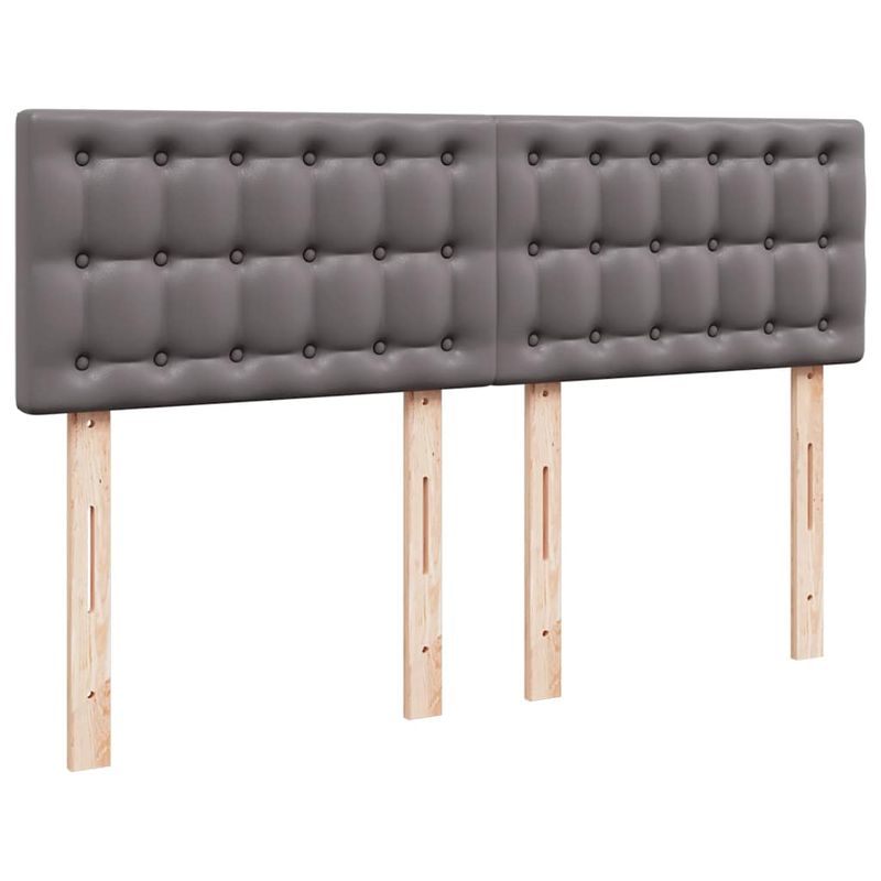 Casa si Gradina - Mobilier - Paturi si accesorii - Paturi - Cadru de pat otoman cu saltea gri 140x200cm piele artificiala - Infinity.ro