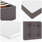 Casa si Gradina - Mobilier - Paturi si accesorii - Paturi - Cadru de pat otoman cu saltea gri 140x200cm piele artificiala - Infinity.ro