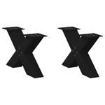 Casa si Gradina - Mobilier - Feronerie si accesorii mobila - Picioare masuta cafea in forma X, 2 buc Negru 50x(30-31) cm Otel, mărime 50x(30-31) cm (80 mm) - Infinity.ro
