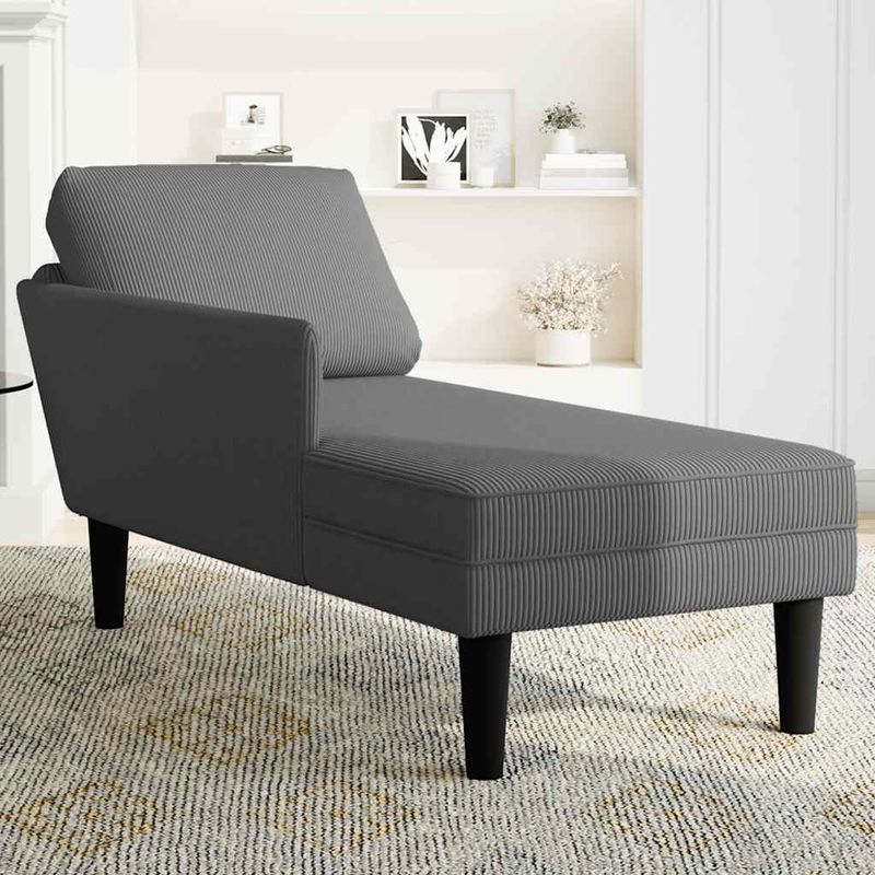 Casa si Gradina - Mobilier - Scaune si fotolii - Fotolii - Sezlong cu perna din tesatura din velur gri inchis - Infinity.ro
