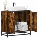 Casa si Gradina - Mobilier - Mobilier baie - Comode baie - Dulap pentru chiuveta de baie stejar afumat 65x33x60 cm lemn - Infinity.ro
