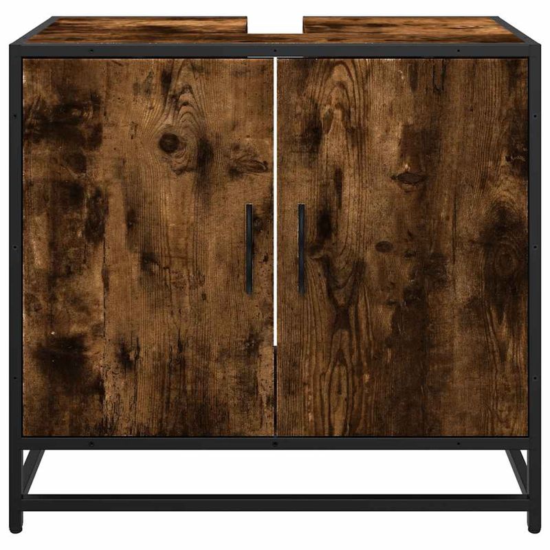Casa si Gradina - Mobilier - Mobilier baie - Comode baie - Dulap pentru chiuveta de baie stejar afumat 65x33x60 cm lemn - Infinity.ro