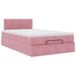 Casa si Gradina - Mobilier - Paturi si accesorii - Paturi - Cadru de pat otoman cu saltea roz 120x190 cm catifea - Infinity.ro