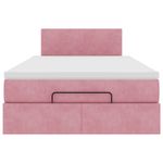 Casa si Gradina - Mobilier - Paturi si accesorii - Paturi - Cadru de pat otoman cu saltea roz 120x190 cm catifea - Infinity.ro