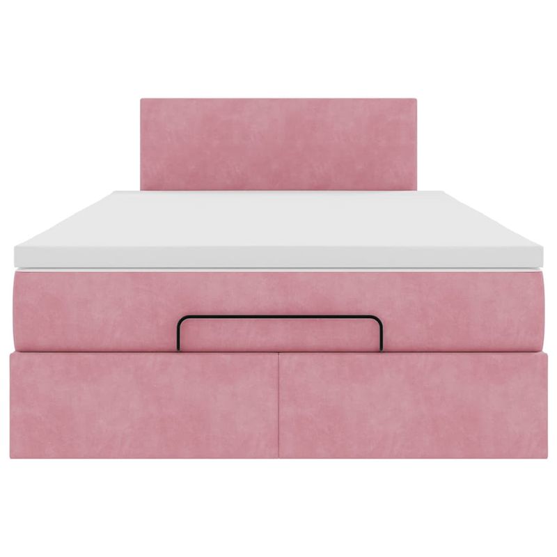 Casa si Gradina - Mobilier - Paturi si accesorii - Paturi - Cadru de pat otoman cu saltea roz 120x190 cm catifea - Infinity.ro