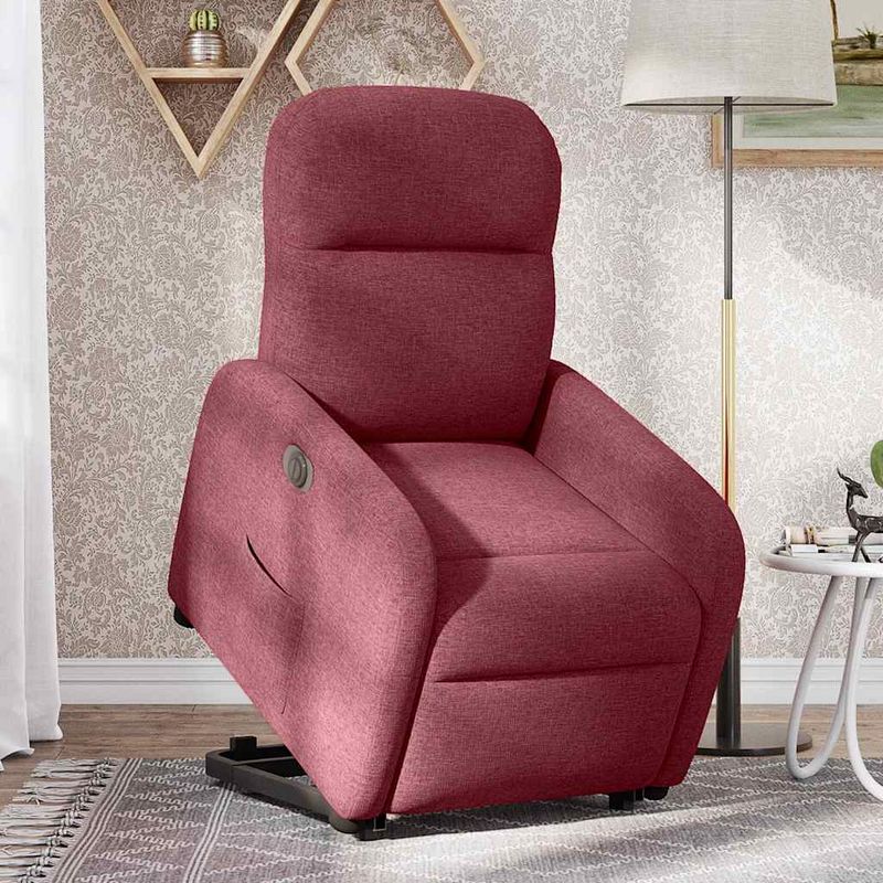 Casa si Gradina - Mobilier - Scaune si fotolii - Fotolii - Fotoliu electric rabatabil cu ridicare, rosu vin, textil - Infinity.ro