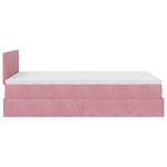 Casa si Gradina - Mobilier - Paturi si accesorii - Paturi - Cadru de pat otoman cu saltea roz 120x190 cm catifea - Infinity.ro