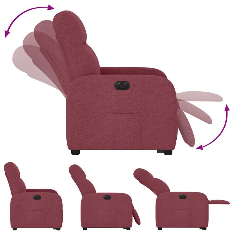 Casa si Gradina - Mobilier - Scaune si fotolii - Fotolii - Fotoliu electric rabatabil cu ridicare, rosu vin, textil - Infinity.ro