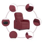 Casa si Gradina - Mobilier - Scaune si fotolii - Fotolii - Fotoliu electric rabatabil cu ridicare, rosu vin, textil - Infinity.ro