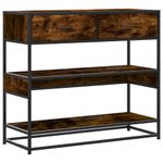 Casa si Gradina - Mobilier - Comode si corpuri - Console - Masuta consola, stejar fumuriu, 90x35x80 cm, lemn prelucrat - Infinity.ro