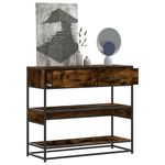 Casa si Gradina - Mobilier - Comode si corpuri - Console - Masuta consola, stejar fumuriu, 90x35x80 cm, lemn prelucrat - Infinity.ro