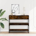 Casa si Gradina - Mobilier - Comode si corpuri - Console - Masuta consola, stejar fumuriu, 90x35x80 cm, lemn prelucrat - Infinity.ro
