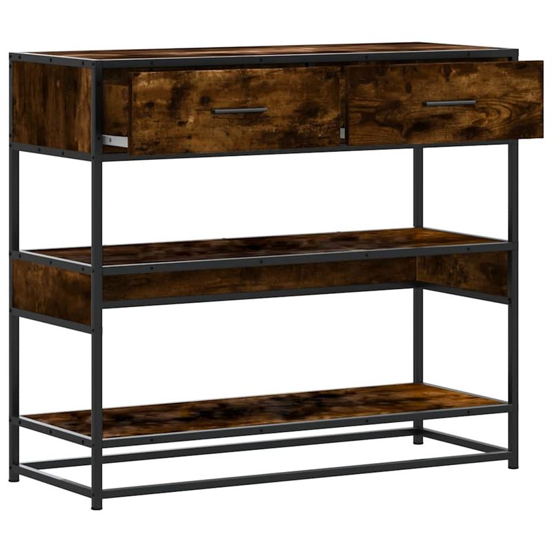 Casa si Gradina - Mobilier - Comode si corpuri - Console - Masuta consola, stejar fumuriu, 90x35x80 cm, lemn prelucrat - Infinity.ro