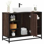 Casa si Gradina - Mobilier - Mobilier baie - Comode baie - Dulap chiuveta de baie, stejar maro, 80x33x60 cm, lemn compozit - Infinity.ro