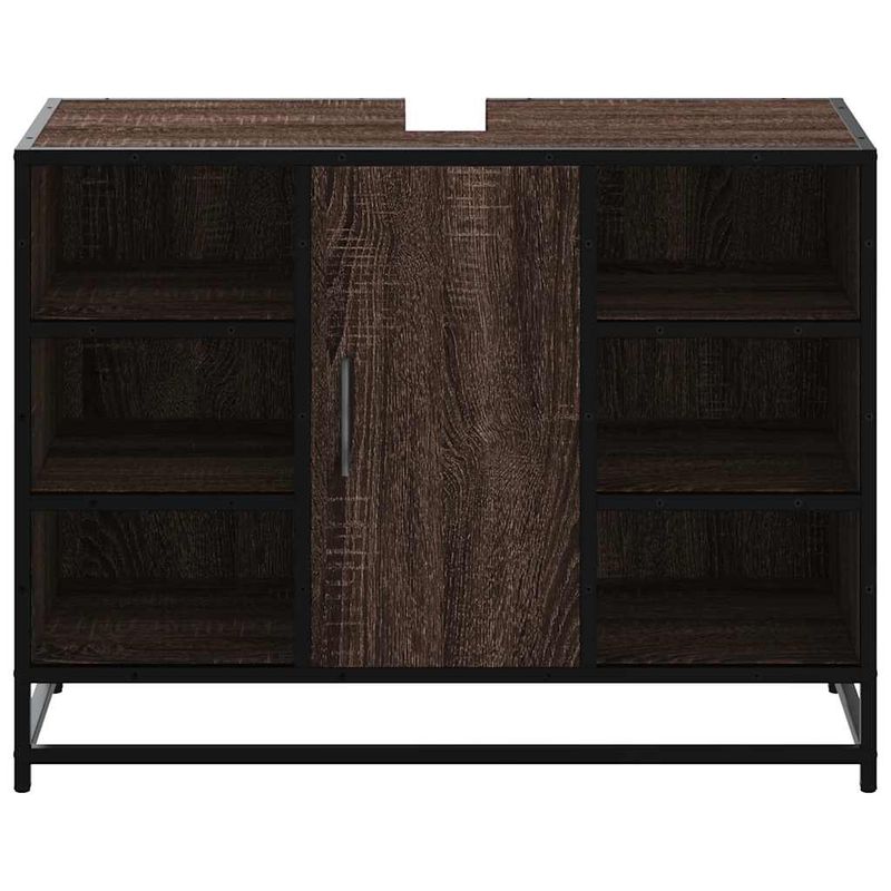 Casa si Gradina - Mobilier - Mobilier baie - Comode baie - Dulap chiuveta de baie, stejar maro, 80x33x60 cm, lemn compozit - Infinity.ro