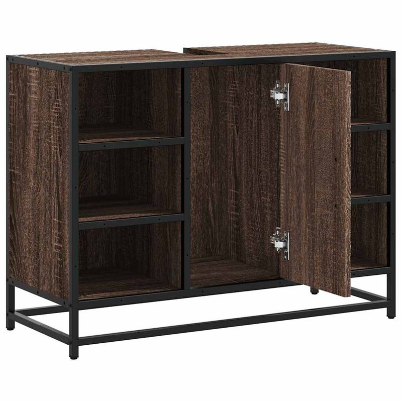 Casa si Gradina - Mobilier - Mobilier baie - Comode baie - Dulap chiuveta de baie, stejar maro, 80x33x60 cm, lemn compozit - Infinity.ro