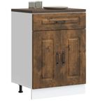 Casa si Gradina - Mobilier - Comode si corpuri - Corpuri bucatarie - Dulap de bucatarie „Kalmar” din lemn de lemn de stejar afumat, model 1x dulap inferior (2 uși 1 sertar), mărime 60x46x81.5 cm - Infinity.ro