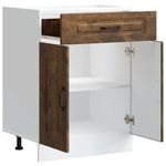 Casa si Gradina - Mobilier - Comode si corpuri - Corpuri bucatarie - Dulap de bucatarie „Kalmar” din lemn de lemn de stejar afumat, model 1x dulap inferior (2 uși 1 sertar), mărime 60x46x81.5 cm - Infinity.ro