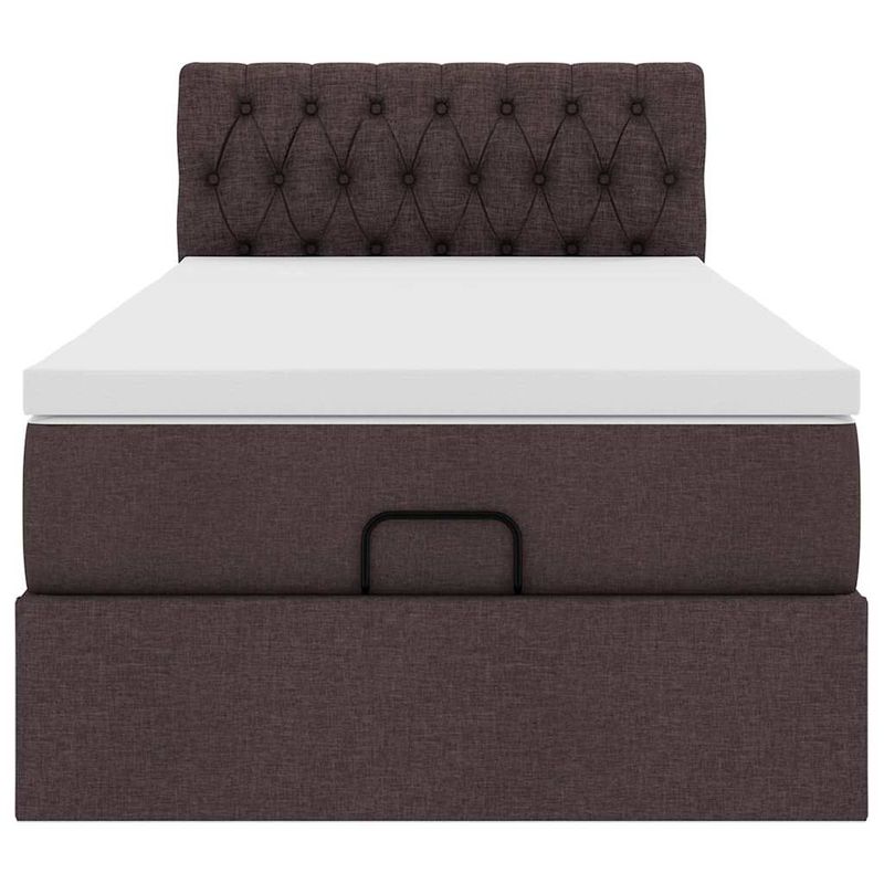 Casa si Gradina - Mobilier - Paturi si accesorii - Paturi - Cadru de pat otoman cu saltea tesatura maro inchis 100x200 cm - Infinity.ro