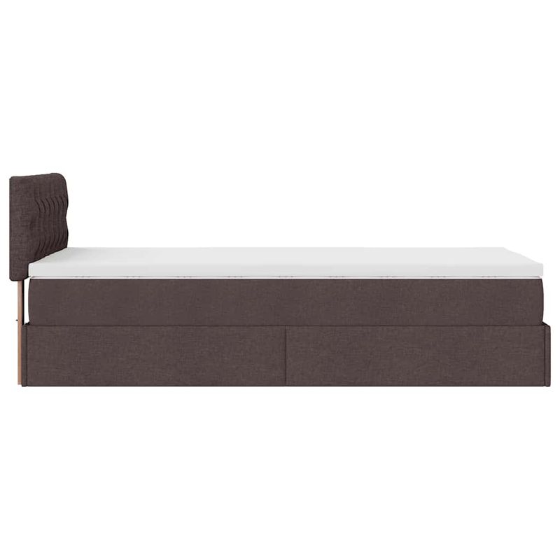 Casa si Gradina - Mobilier - Paturi si accesorii - Paturi - Cadru de pat otoman cu saltea tesatura maro inchis 100x200 cm - Infinity.ro