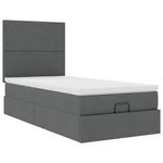 Casa si Gradina - Mobilier - Paturi si accesorii - Paturi - Cadru de pat otoman cu saltele Gri inchis 90x190cm tesatura - Infinity.ro