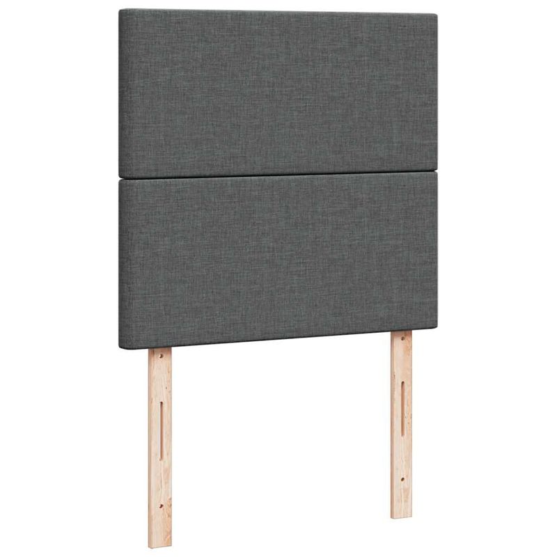 Casa si Gradina - Mobilier - Paturi si accesorii - Paturi - Cadru de pat otoman cu saltele Gri inchis 90x190cm tesatura - Infinity.ro